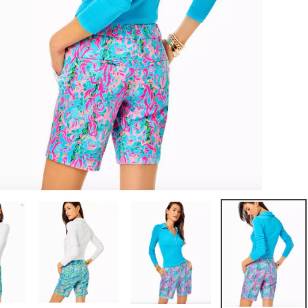 New In Package Lilly Pulitzer Natia Mid-rise Knit Short size 12 Seaweed Samba